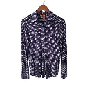Tory Burch Womens Shirt Blouse 100% Silk Size Large